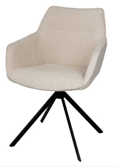 Trend Collection JOHNSON Svingbar Spisestol Boucle Ecru Trend Collection JOHNSON Svingbar Spisestol Boucle Ecru