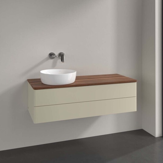 Villeroy & Boch Antao Servantskap med 2 skuffer 120x50x36 cm u/lys Grå Matt/Valnøtt Villeroy & Boch Antao Servantskap med 2 skuffer 120x50x36 cm u/lys Grå Matt/Valnøtt