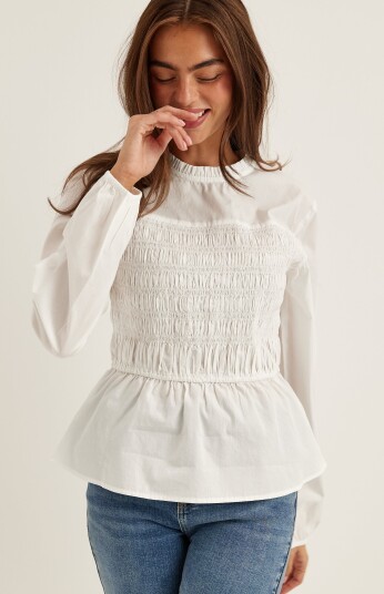 Bubbleroom Smock Cotton Blouse
