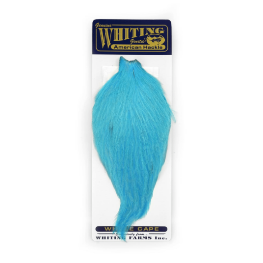 Whiting American Rooster Cape White Dyed Silver Doctor Blue