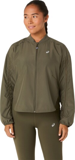 Asics Nagino Run Adjustable Jacket Khaki green M Asics Nagino Run Adjustable Jacket Khaki green M