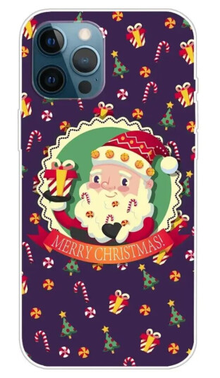 INCOVER iPhone 15 Pro Fleksibelt Plast Jul Deksel - Merry Christmas - Julenissen og Julegodteri