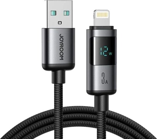 Joyroom S A16 Pro Prism USB A to Lightning 3A 1.2m Display Black S A16 PRO_AL