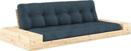 Karup Design Base Sovesofa Med Sideboks Klarlakkert Furu/757 Petrolblå