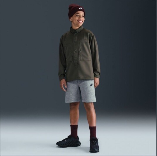 Nike Shorts NSW Tech Fleece   Grå/Svart Barn størrelse XS: 122 128 cm