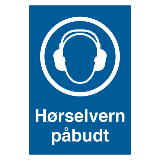 Herd Skilt hørselvern påbud a4 0,7 mm aluminium med refleks