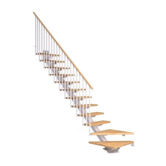 Dolle Sydney L trapp Hvit 9016 classic Iii oljeret Bøk 85 13   Loddret Høyde 259 315cm