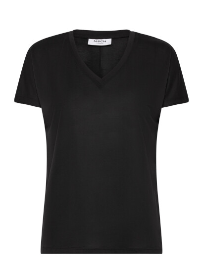 MSCH Copenhagen Mschfenya Modal V Neck Tee - Black - M/L
