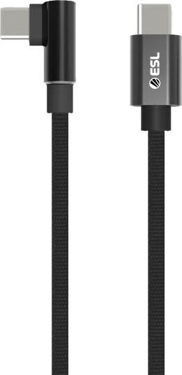 ESL USB-C til USB-C gamingkabel, 1 m (sort) ESL USB-C til USB-C gamingkabel, 1 m (sort)