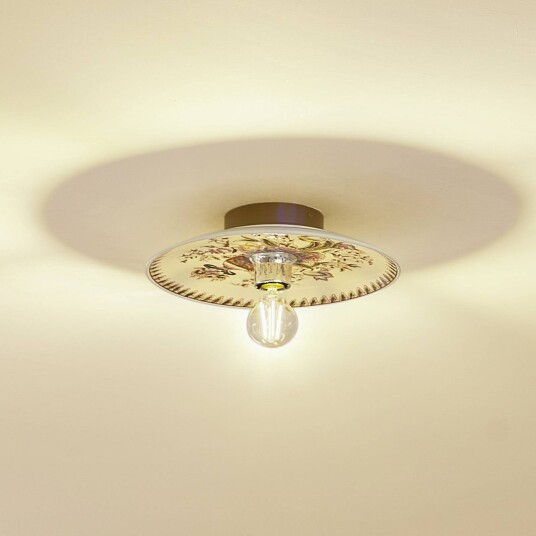 Lucande vegglampe Faelira rosa/hvit keramikk