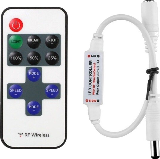 Trådløs dimmer med fjernkontroll RF trådløs minnefunksjon 12V 30W