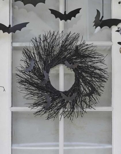 Halloween Dørkrans med Flaggermus 45 cm Fright Night Halloween Dørkrans med Flaggermus 45 cm Fright Night