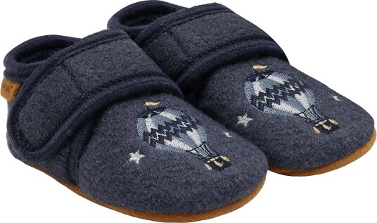 En Fant Wool Slippers W. Embroidery   VINTAGE INDIGO   19\20