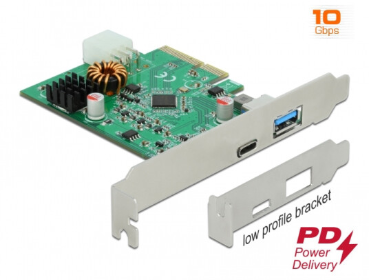 DELOCK PCI Express x4 Card to 1 x external USB Type-C™ female with PD