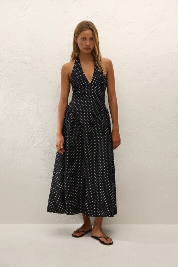 Faithfull The Brand La Cala Midi Dress Black M Faithfull The Brand La Cala Midi Dress Black M