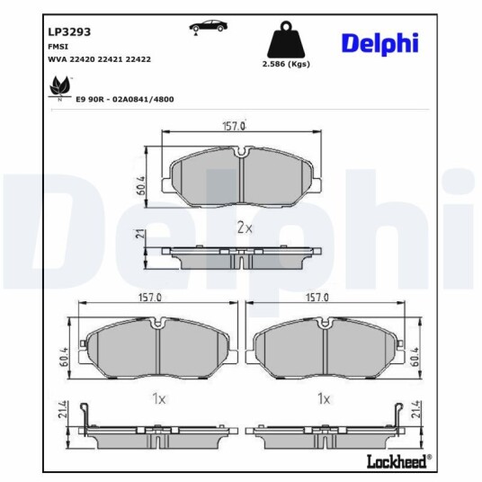 Bremseklosser DELPHI LP3293