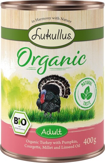 Lukullus Våtfôr Adult Økologisk Med Squash Glutenfri Kalkun 6 X 400 G