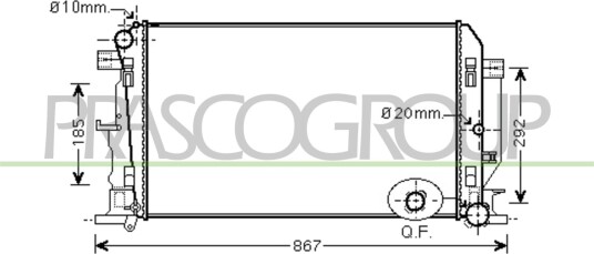 PRASCO VG952R003 Radiator motorkjøling PRASCO VG952R003 Radiator motorkjøling