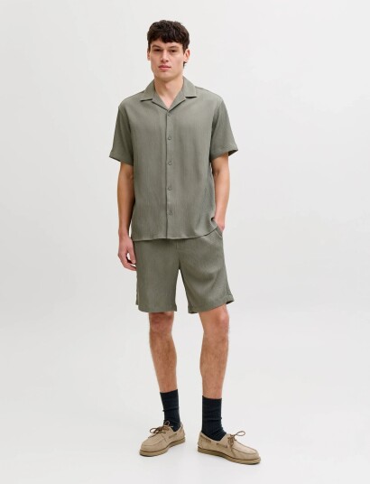 Jack & Jones Jjeharrison Resort Shirt Ss Sn Set Mp Khaki green S