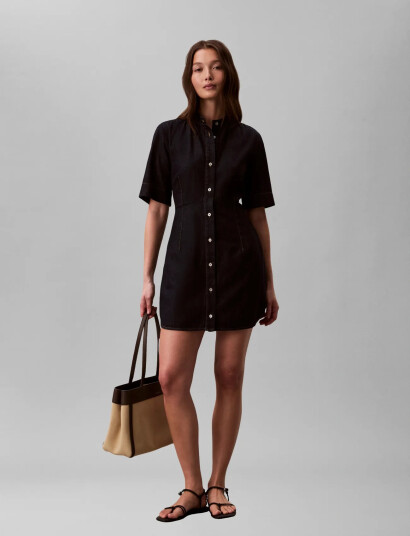 Calvin Klein Jeans Short Sleeve Shirt Dress Rinse Navy M Calvin Klein Jeans Short Sleeve Shirt Dress Rinse Navy M