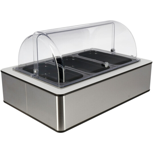 VEGA Kjøledisplay Fundale hvit 6,5 cm melamin svart 3 x GN 1/3; Størrelse GN 1/1 63x42.5x33.9 cm LxBxH; Hvit/Transparent; Rektangulær