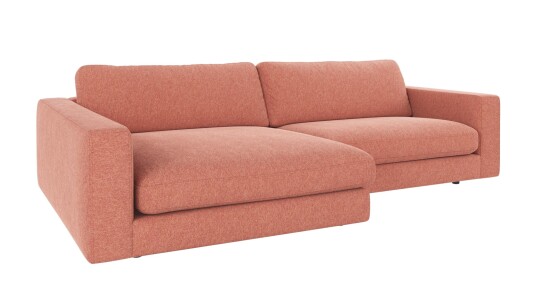 Rowico Home Duncan 3 seters sofa med sjeselong V Rød Brenda 52 258 x 150 x 78 cm Rød