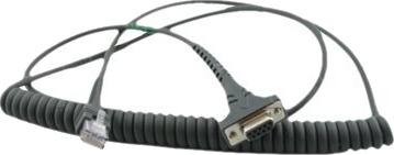 Zebra - Seriell Kabel - Strøm Til Db-9 (Hunn) - 2.74 M - Rullet Sammen - For Symbol Ds7708, Ds9908 Digital Scanner Ds9308 Zebra Ds4608, Ds8108, Ds8178, Ds9908