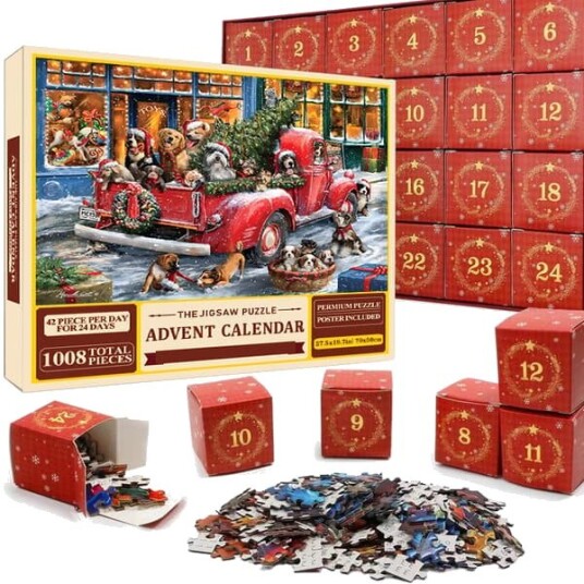Adventskalender puslespill 24 dager til jul Nedtelling Adventspuslespill