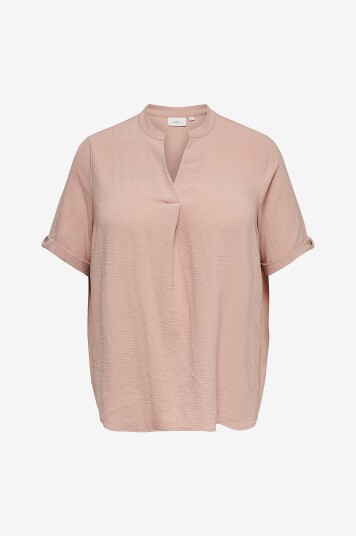 Only Carmakoma Bluse carMetta S/S V neck Rosa Only Carmakoma Bluse carMetta S/S V neck Rosa