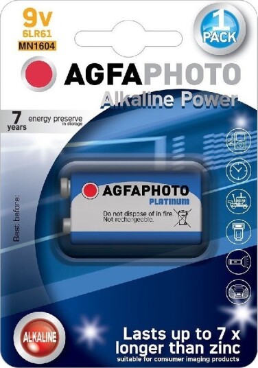 B1 1 stk AgfaPhoto batteri - Alkaline, 9V