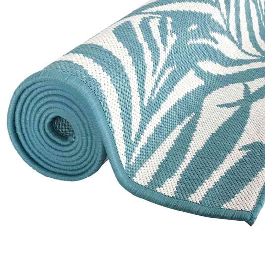 vidaXL Uteteppe aqua og hvit 80x150 cm