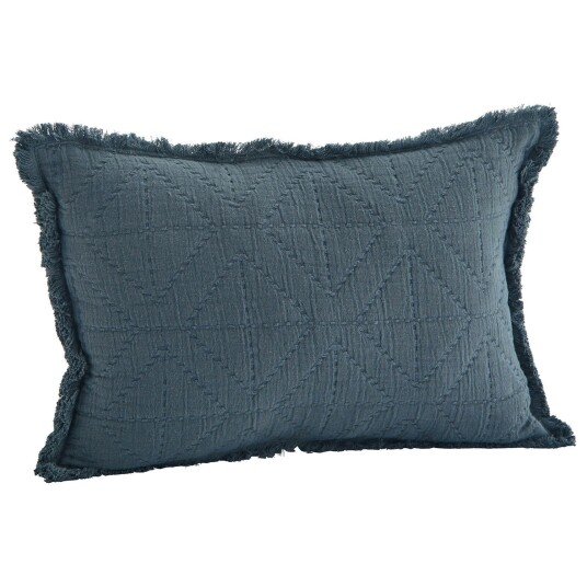 Madam Stoltz Brodert Putetrekk 30x45 cm Dusty Blue
