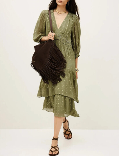 ba&sh Dress Maia - Khaki green - 36 ba&sh Dress Maia - Khaki green - 36