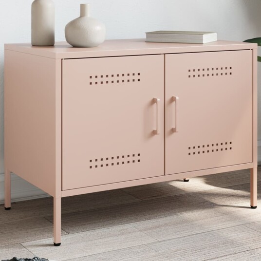TV-benk rosa 68x39x50,5 cm stål 842936