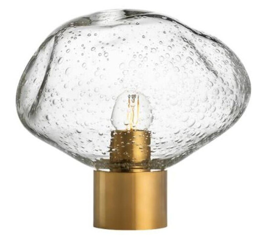 Crystal Stone bordlampe med messing base Klar