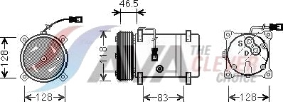 AVA COOLING SYSTEMS CNAK158 AC-kompressor