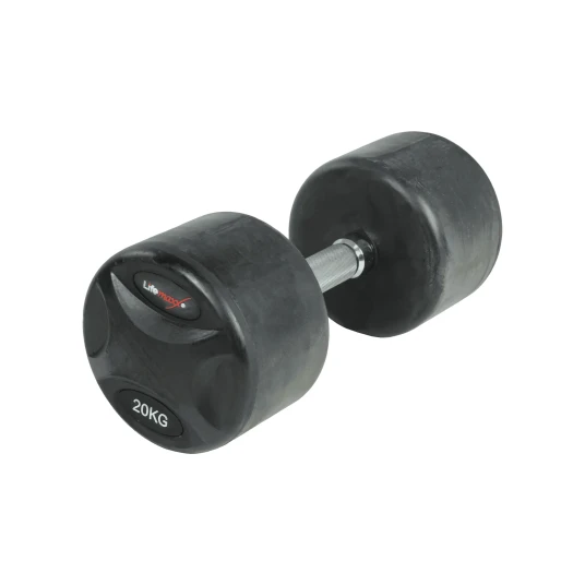 Lifemaxx fast manual 40 kg - Rund manual med riflet grep - Laget av støpejern kledd med gummi - For crossfit og styrketrening