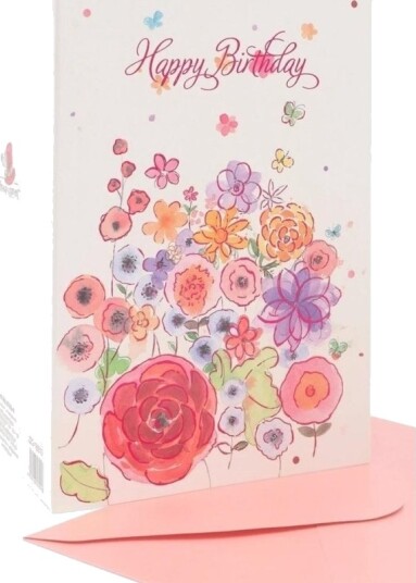 Fresh Karnet B6 Zzg 190510 Gullpreget Bursdagsblomster