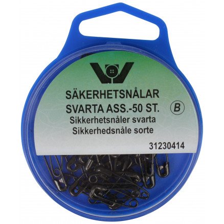 Vj Green Sikkerhetsnåler svart ass størrelser 50 stk