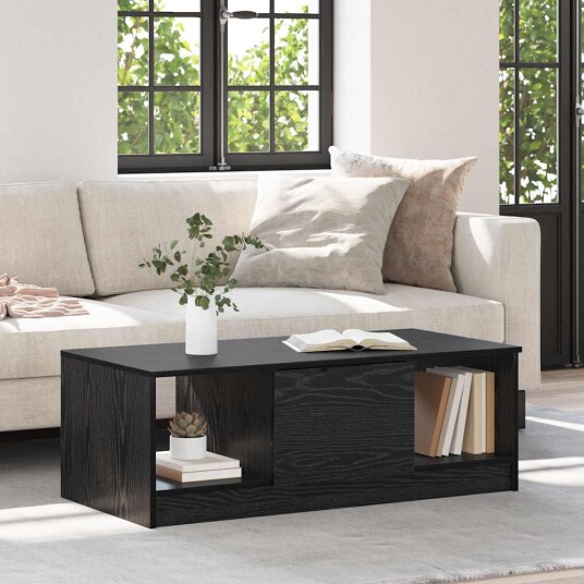 vidaXL Kaffebord Svart eik 100 x 50 x 36 cm Konstruert tre