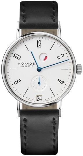 Nomos Glashütte Herreklokke N 131 Tangente Hvit/Lær Ø35 mm Nomos Glashütte Herreklokke N 131 Tangente Hvit/Lær Ø35 mm