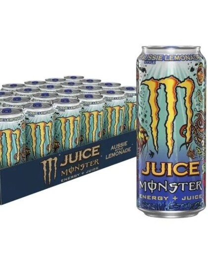 24 stk Monster Energy Juiced Aussie Lemonade 500 ml UK Import Helt Brett