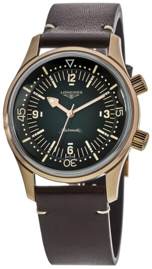 Longines Herreklokke L3.774.1.50.2 Legend Diver Grønn/Lær Ø42 mm