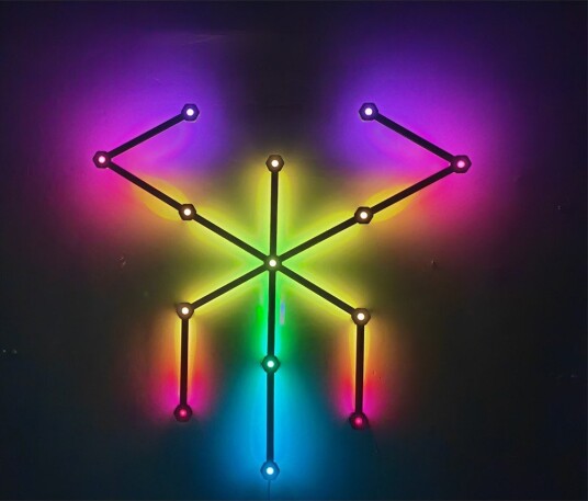 Ledlife Hexa Light RGBIC komplett sett 9 lysskinner veggmontert Bluetooth app USB sort