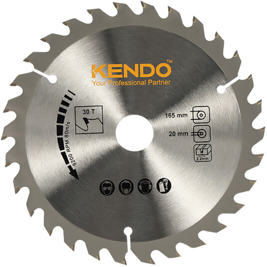 KENDO SIRKELSAGBLAD Ø165X22,23/20/16 MM 30T TRE