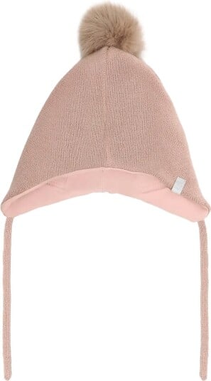 Minymo Hat W. Detachable Fake Fur   Pink   50