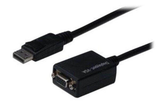 Digitus DisplayPort til VGA Adapter 0,15m Hunkjønn Svart Digitus DisplayPort til VGA Adapter 0,15m Hunkjønn Svart