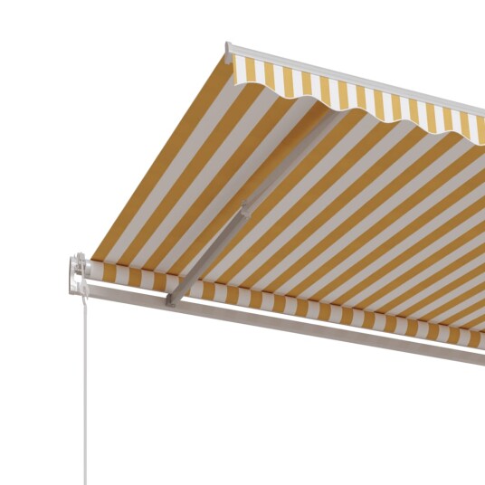 vidaXL Automatisk uttrekkbar markise 450x350 cm gul og hvit