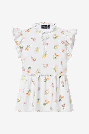 pieces Bluse pcEmma SL Hvit pieces Bluse pcEmma SL Hvit
