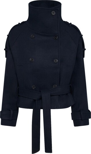 Gina Tricot Wool Blend Short Jacket - NAVY - S